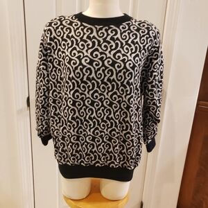 Success Vintage Sweater Black and Silver Patterned Women's Sweater